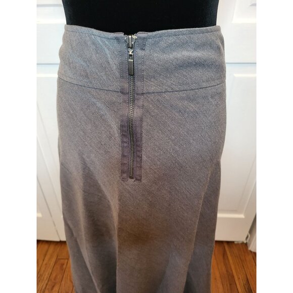 East 5th Gray A Line Midi Skirt Full Riding Skirt 16 Old Money Academia English - Picture 3 of 8